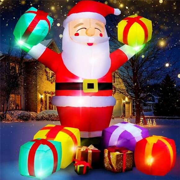 Christmas Decorations Inflatables Santa: 7 FT Smiling Claus...